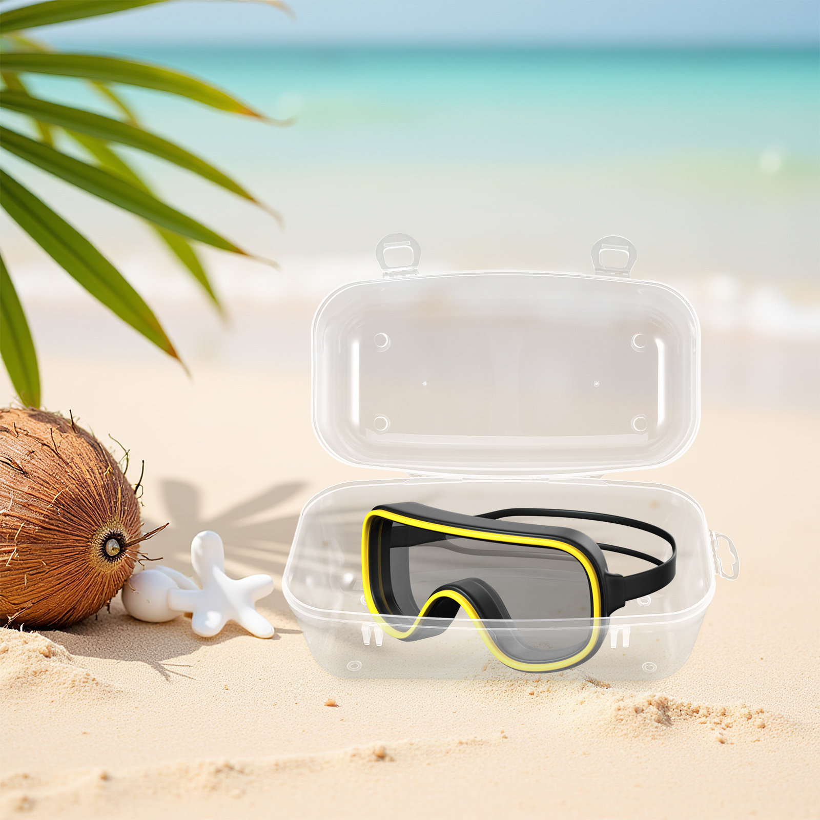 Mask Case Hard Shell - Custodia Rigida Trasparente Impermeabile per Maschere